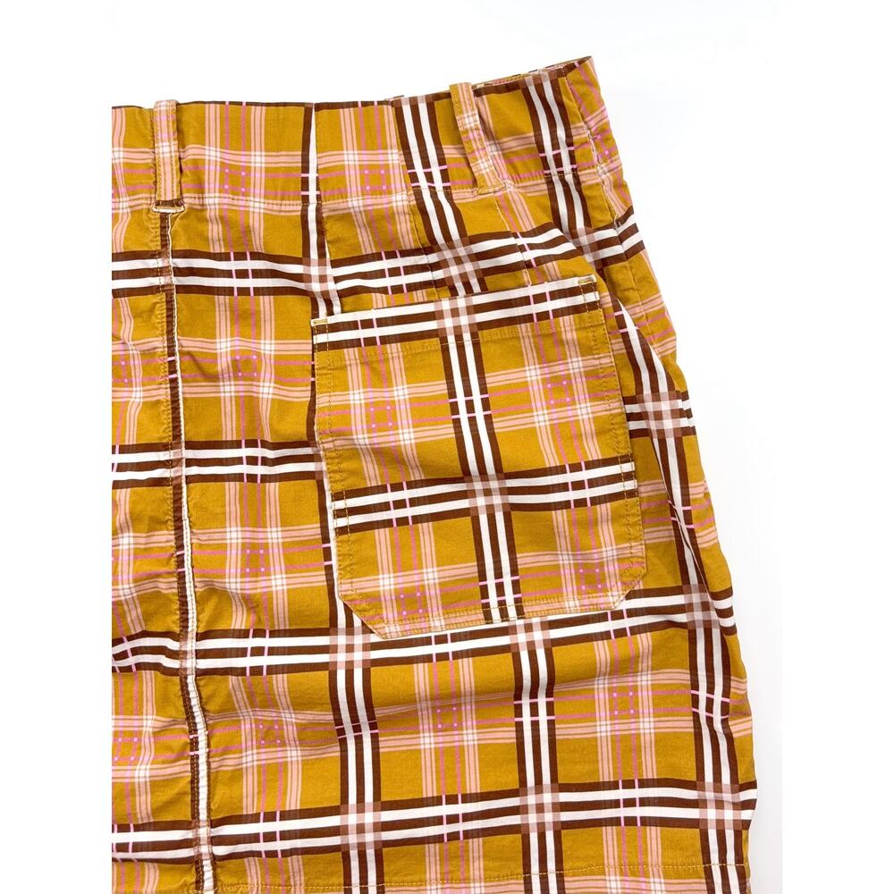 Anthropologie Maeve The Colette Mini Skirt in Yellow Plaid Size XL - Picture 7 of 12